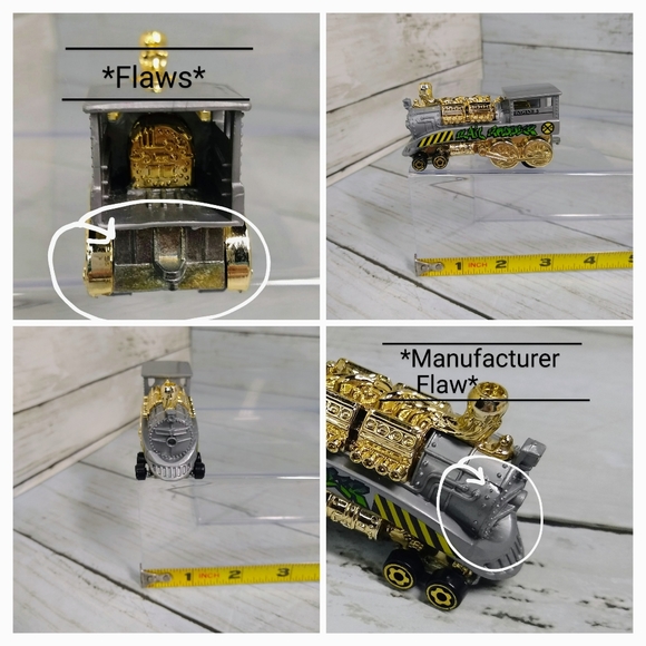 Mattel Hot Wheels 1995 RAIL RODDER Engine 5 Plastic Gray Gold Toy Train Engine - Picture 10 of 11